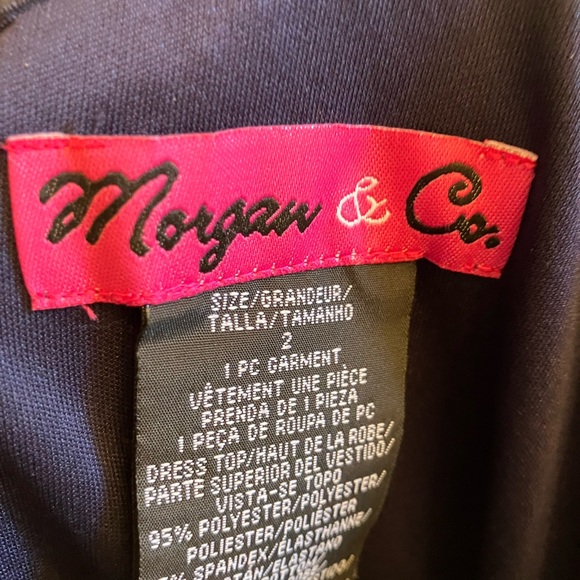 Morgan & Co. Navy and Pink Floral Women’s Dress, size 2 - Picture 4 of 4